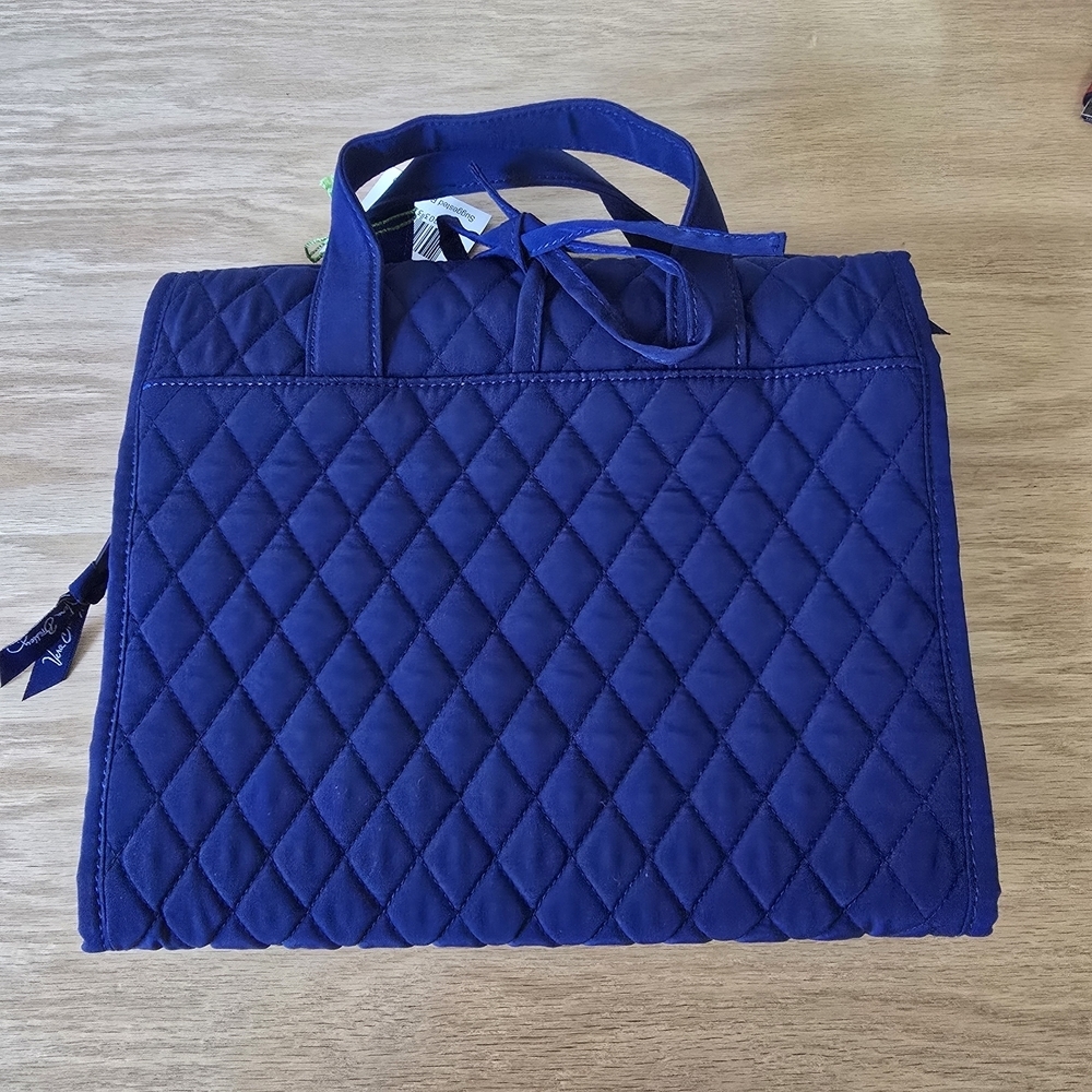 Vera Bradley Blue Quilted Hanging Organizer Lapis pockets organizer Travel - Picture 3 of 7